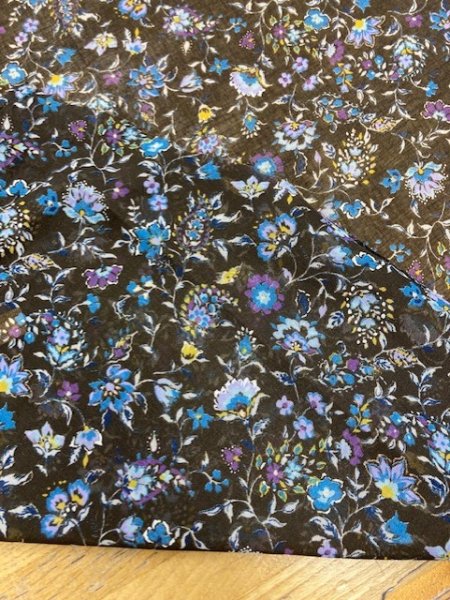 画像3: 生地:花柄ポリエステル(茶) (3)