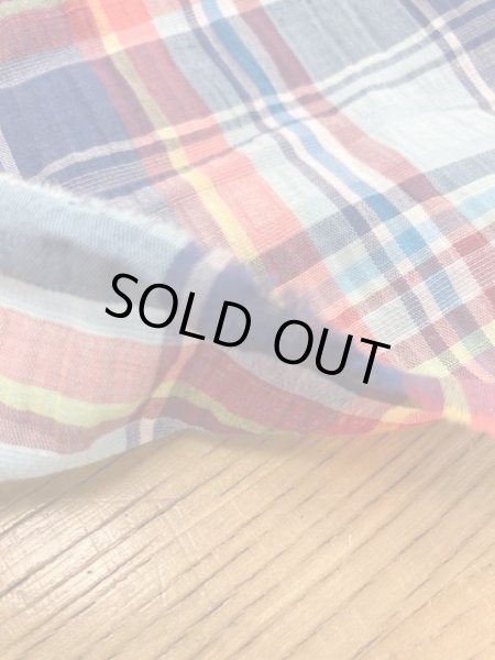 画像4: 生地：マドラスチェック柄コットン（ブルー） (4)