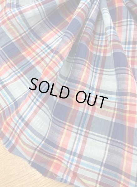 画像5: 生地：マドラスチェック柄コットン（ブルー） (5)