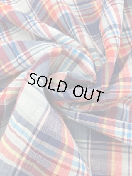 画像6: 生地：マドラスチェック柄コットン（ブルー） (6)