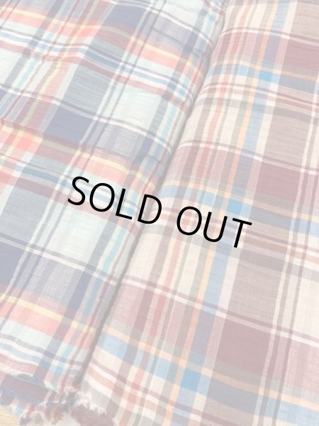 画像7: 生地:マドラスチェック柄コットン(あずき) (7)
