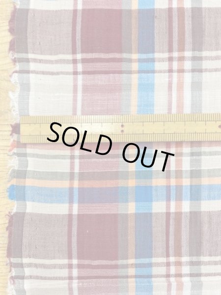 画像2: 生地:マドラスチェック柄コットン(あずき) (2)