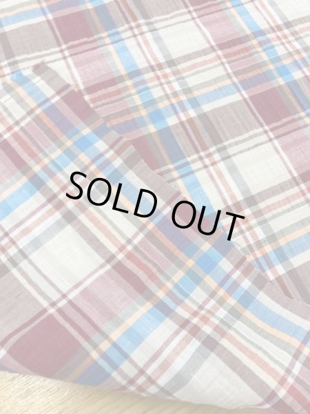 画像3: 生地:マドラスチェック柄コットン(あずき) (3)