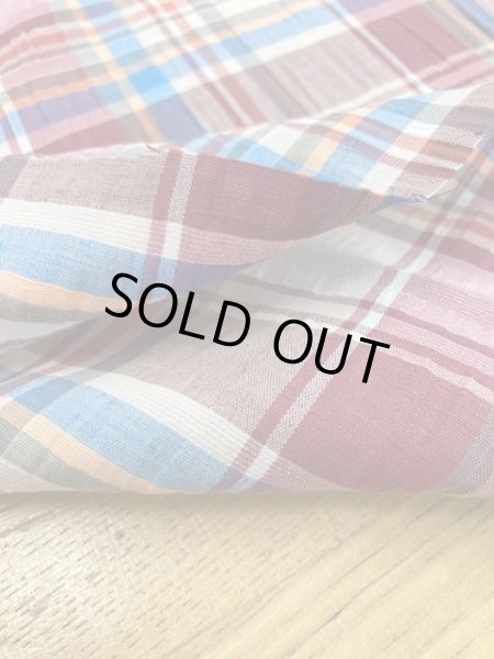 画像4: 生地:マドラスチェック柄コットン(あずき) (4)