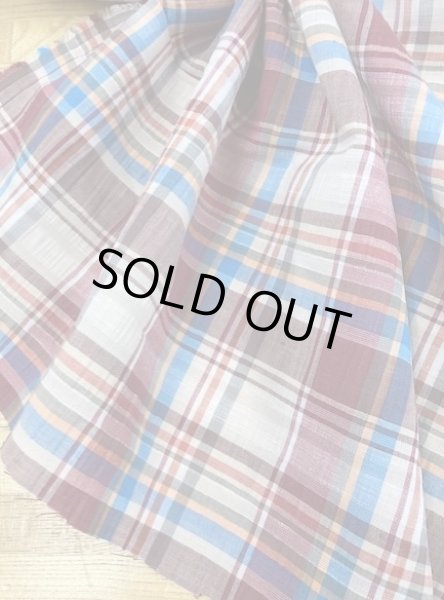 画像5: 生地:マドラスチェック柄コットン(あずき) (5)