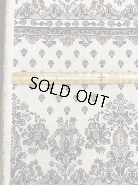 画像2: 生地:パネル柄プリントコットンリネン(ベージュ/黒) (2)