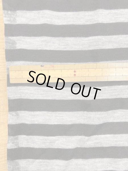 画像2: 生地：シルケット加工ボーダー柄天竺（グレー／黒） (2)