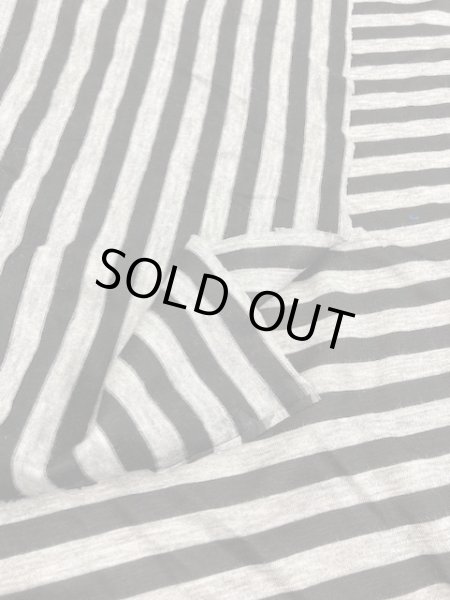 画像3: 生地：シルケット加工ボーダー柄天竺（グレー／黒） (3)