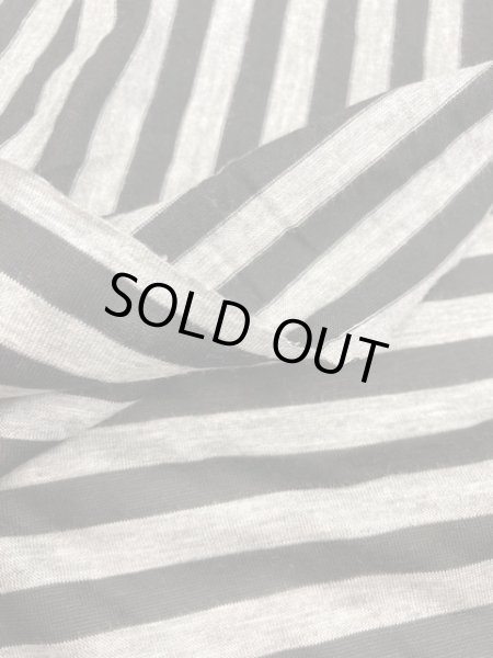 画像4: 生地：シルケット加工ボーダー柄天竺（グレー／黒） (4)