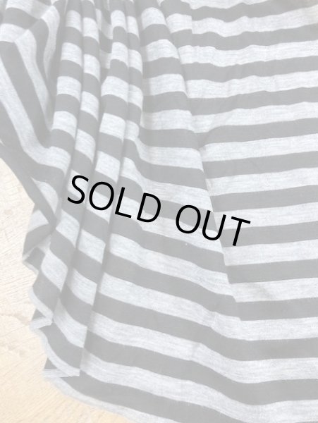 画像5: 生地：シルケット加工ボーダー柄天竺（グレー／黒） (5)