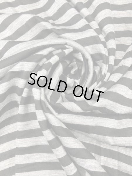 画像6: 生地：シルケット加工ボーダー柄天竺（グレー／黒） (6)