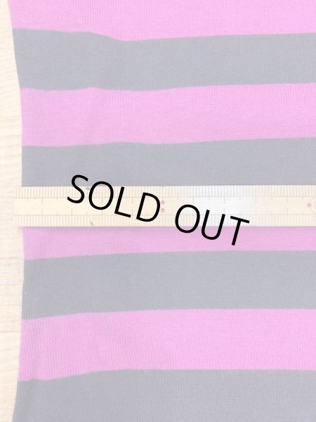 画像2: 生地:ボーダー柄天竺(濃ピンク/黒) (2)