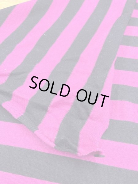 画像4: 生地:ボーダー柄天竺(濃ピンク/黒) (4)