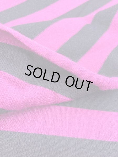 画像3: 生地:ボーダー柄天竺(濃ピンク/黒) (3)