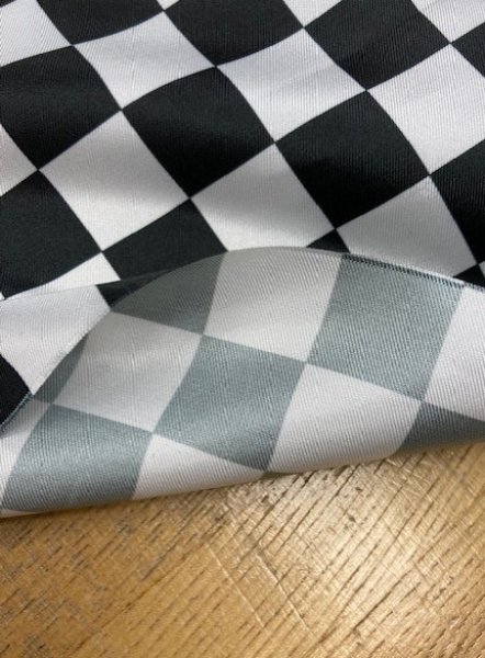 画像6: 生地:格子柄ポリステル(黒/白) (6)