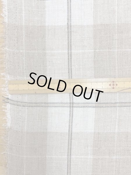 画像2: 生地:麻風チェック柄ポリエステル(ベージュ) (2)