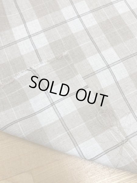 画像3: 生地:麻風チェック柄ポリエステル(ベージュ) (3)