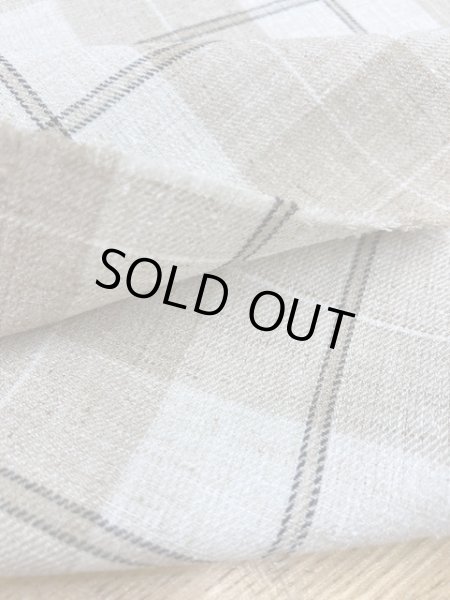 画像4: 生地:麻風チェック柄ポリエステル(ベージュ) (4)