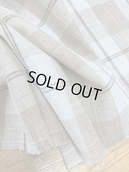 画像5: 生地:麻風チェック柄ポリエステル(ベージュ) (5)