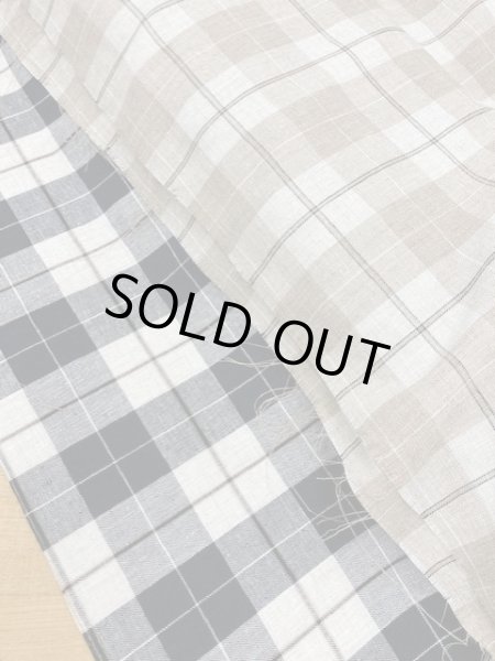 画像7: 生地:麻風チェック柄ポリエステル(ベージュ) (7)