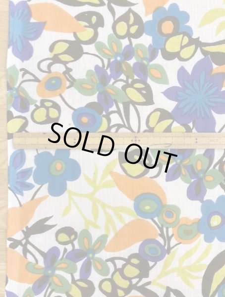 画像2: 生地:花柄コットン(生成/カラフル) (2)