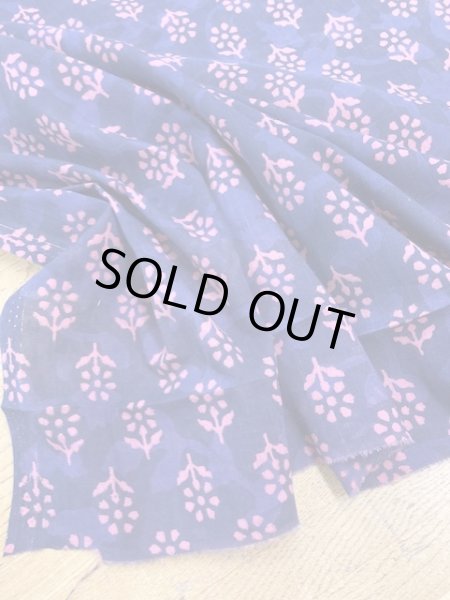 画像5: 生地:花柄インド綿(紺紫) (5)