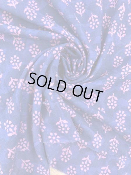 画像6: 生地:花柄インド綿(紺紫) (6)