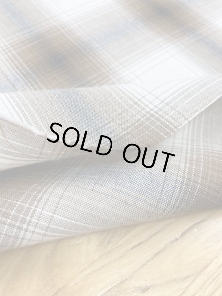 画像4: 生地:オンブレチェック柄綿レーヨン(茶) (4)