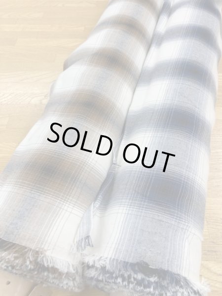 画像7: 生地:オンブレチェック柄綿レーヨン(茶) (7)