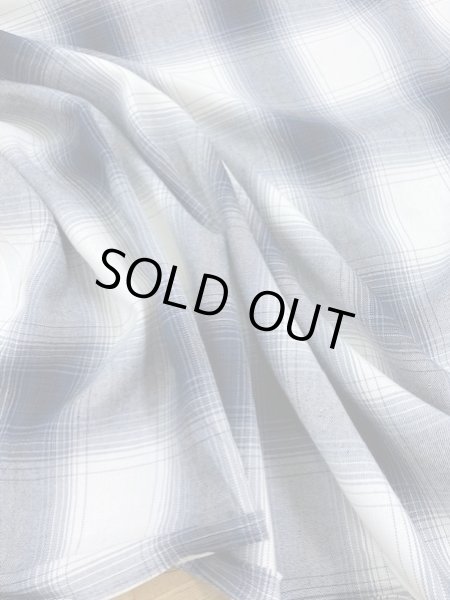 画像5: 生地:オンブレチェック柄綿レーヨン(紺) (5)