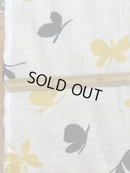 画像2: 生地:蝶柄リネン(白) (2)