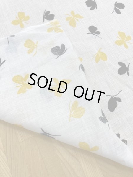 画像3: 生地:蝶柄リネン(白) (3)