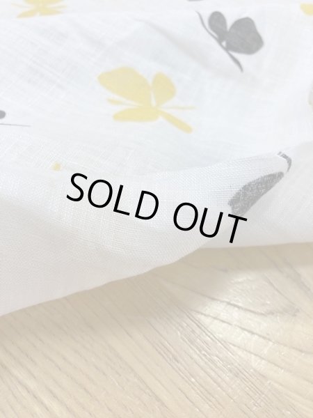 画像4: 生地:蝶柄リネン(白) (4)