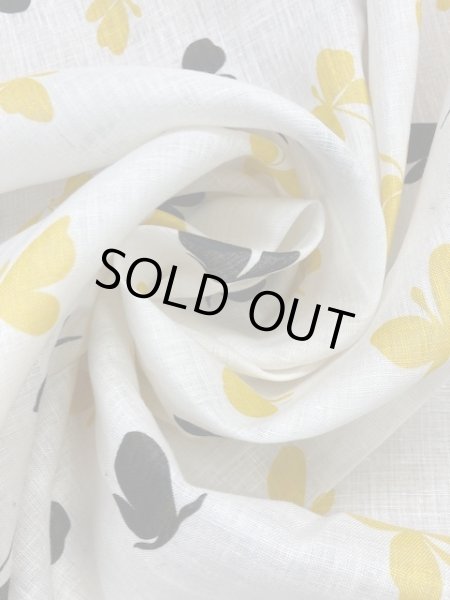 画像6: 生地:蝶柄リネン(白) (6)
