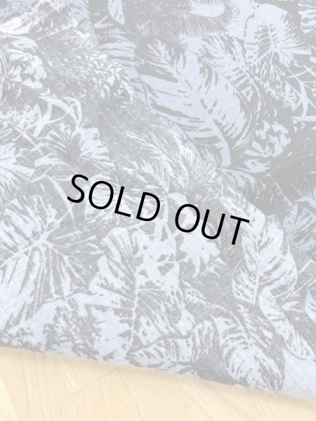 画像3: 生地:葉っぱ柄リネン(グレー/黒) (3)