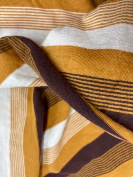 画像4: 生地:ボーダー天竺(茶系) (4)
