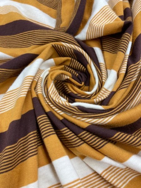 画像5: 生地:ボーダー天竺(茶系) (5)
