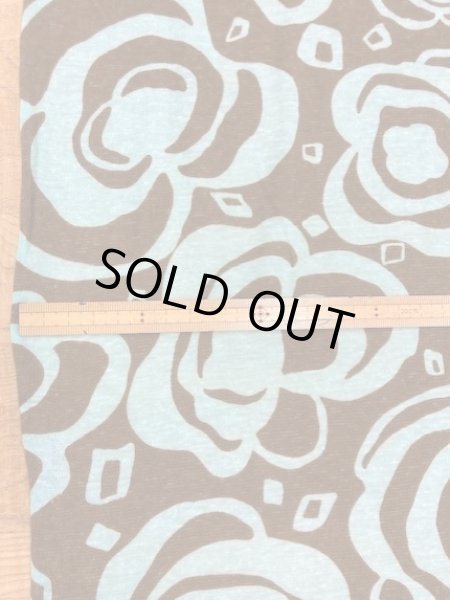 画像2: 生地:プリント天竺(エメラルド/茶) (2)