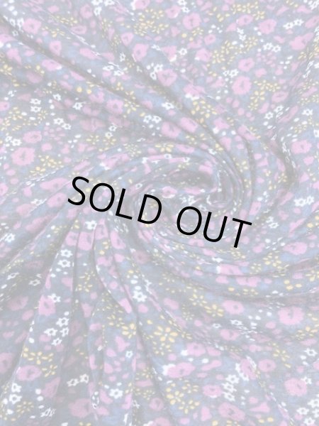 画像6: 生地:小花柄薄手天竺(紺/紫) (6)