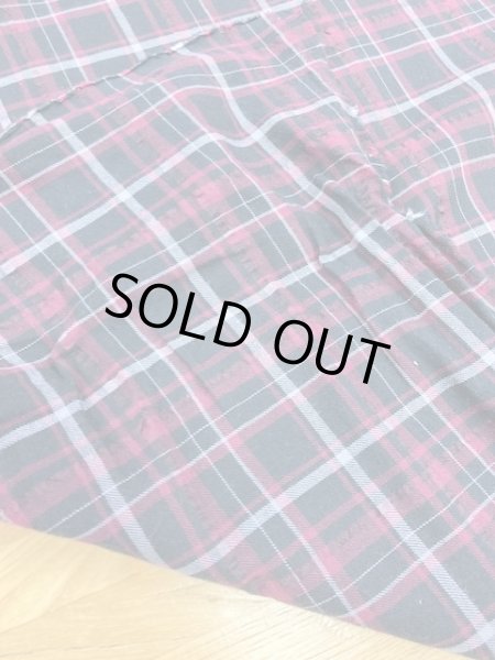 画像4: 生地:チェック柄コットン(黒/エンジ) (4)