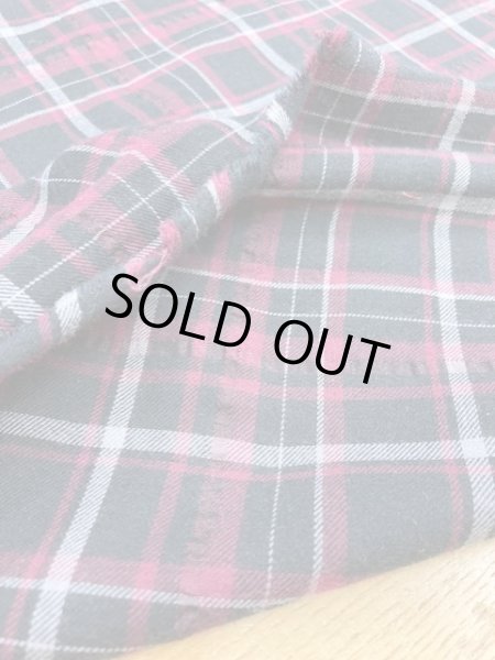 画像5: 生地:チェック柄コットン(黒/エンジ) (5)