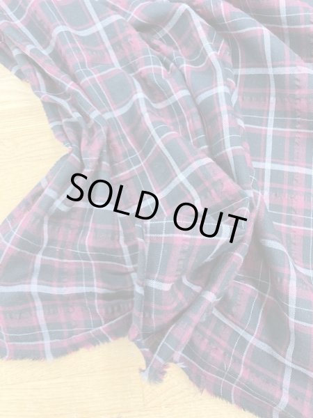 画像6: 生地:チェック柄コットン(黒/エンジ) (6)