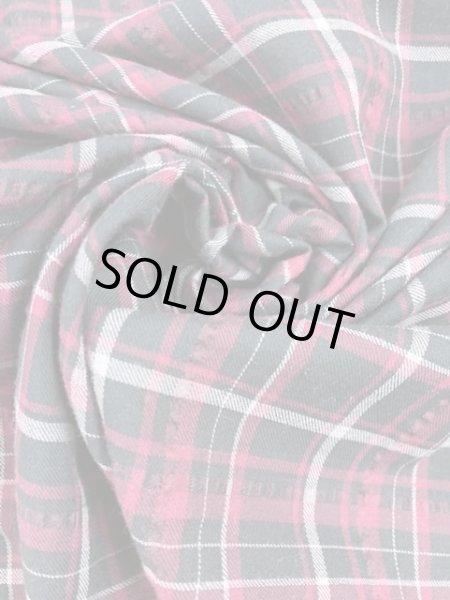 画像7: 生地:チェック柄コットン(黒/エンジ) (7)