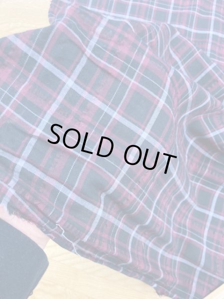 画像8: 生地:チェック柄コットン(黒/エンジ) (8)