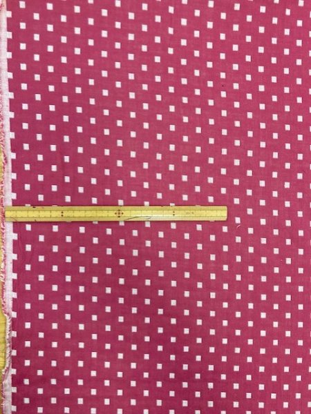 画像2: 生地:スクエア綿ダブルガーゼ (濃ピンク/白) (2)