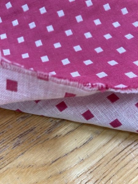 画像5: 生地:スクエア綿ダブルガーゼ (濃ピンク/白) (5)
