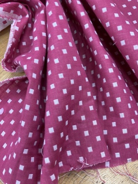 画像6: 生地:スクエア綿ダブルガーゼ (濃ピンク/白) (6)