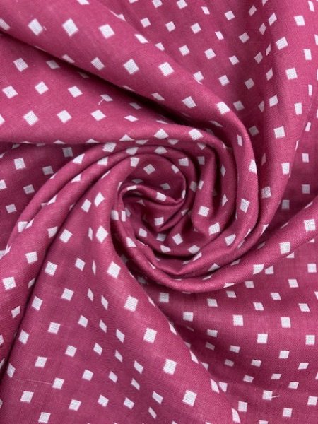 画像7: 生地:スクエア綿ダブルガーゼ (濃ピンク/白) (7)