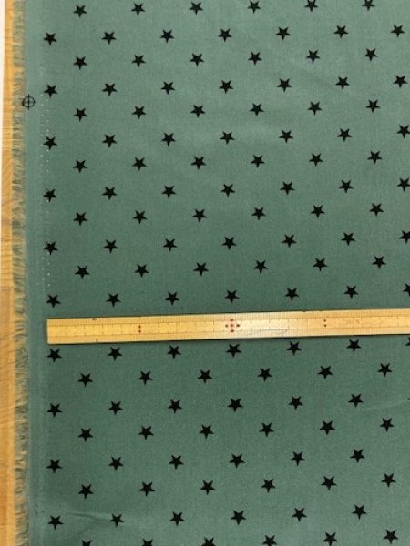 画像3: 生地:星柄ポリエステルデシン(グリーン×ブラック) (3)