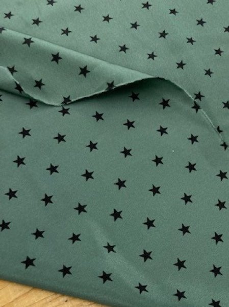 画像4: 生地:星柄ポリエステルデシン(グリーン×ブラック) (4)